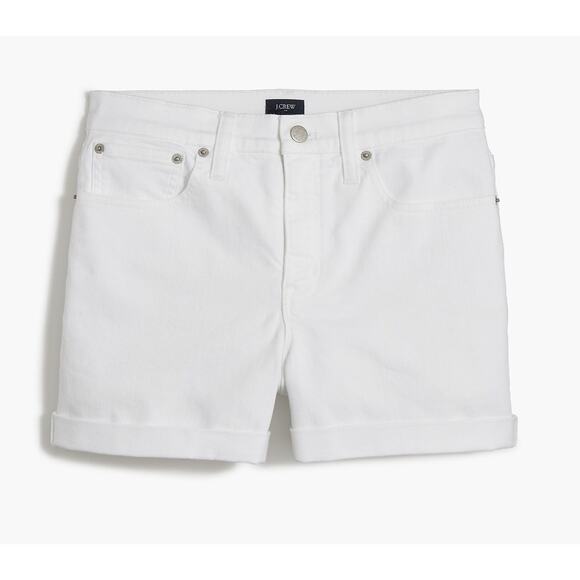 J.Crew Classic White Denim Short Womens White High Waist Minimalist US 28 NWT - Picture 2 of 9